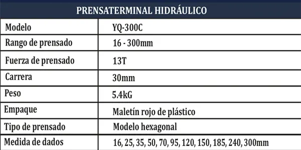 PRENSA TERMINAL HEXONAL HIDRAULICO YYQ-120 (ROJO)