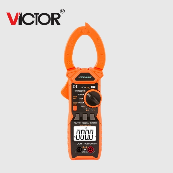 Pinza Amperimétrica Victor 6056A+ digital para mediciones eléctricas