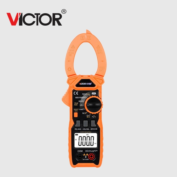 Pinza Amperimétrica Victor 6010B+ digital para uso profesional